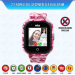 Wiky Watch 4S Pembe Kamuflaj Sim Kartlı Akıllı Çocuk Saati 2 WikyWatch4S 5 pembe kamuflaj
